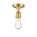 Bare Bulb Semi-Flush Mount shown in the Satin Gold finish