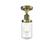 Dover Semi-Flush Mount shown in the Antique Brass finish with a Seedy shade