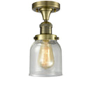 Bell Semi-Flush Mount shown in the Antique Brass finish with a Seedy shade