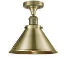 Briarcliff Semi-Flush Mount shown in the Antique Brass finish with a Antique Brass shade