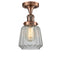 Chatham Semi-Flush Mount shown in the Antique Copper finish with a Clear shade