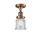 Canton Semi-Flush Mount shown in the Antique Copper finish with a Seedy shade