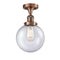 Beacon Semi-Flush Mount shown in the Antique Copper finish with a Seedy shade