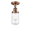 Dover Semi-Flush Mount shown in the Antique Copper finish with a Clear shade