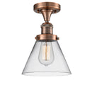 Cone Semi-Flush Mount shown in the Antique Copper finish with a Clear shade