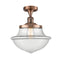 Oxford Semi-Flush Mount shown in the Antique Copper finish with a Clear shade