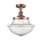 Oxford Semi-Flush Mount shown in the Antique Copper finish with a Seedy shade