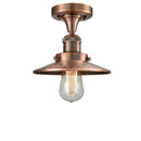 Railroad Semi-Flush Mount shown in the Antique Copper finish with a Antique Copper shade