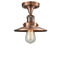 Railroad Semi-Flush Mount shown in the Antique Copper finish with a Antique Copper shade