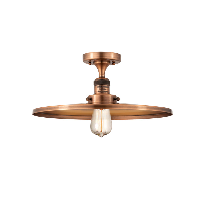 Appalachian Semi-Flush Mount shown in the Antique Copper finish with a Antique Copper shade