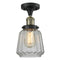 Chatham Semi-Flush Mount shown in the Black Antique Brass finish with a Clear shade