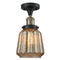 Chatham Semi-Flush Mount shown in the Black Antique Brass finish with a Mercury shade