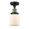 Bell Semi-Flush Mount shown in the Black Antique Brass finish with a Matte White shade