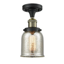 Bell Semi-Flush Mount shown in the Black Antique Brass finish with a Silver Plated Mercury shade