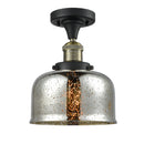 Bell Semi-Flush Mount shown in the Black Antique Brass finish with a Silver Plated Mercury shade