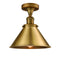 Briarcliff Semi-Flush Mount shown in the Brushed Brass finish with a Brushed Brass shade