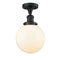 Beacon Semi-Flush Mount shown in the Matte Black finish with a Matte White shade