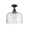 Bell Semi-Flush Mount shown in the Matte Black finish with a Clear shade