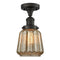 Chatham Semi-Flush Mount shown in the Oil Rubbed Bronze finish with a Mercury shade