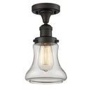 Bellmont Semi-Flush Mount shown in the Oil Rubbed Bronze finish with a Clear shade