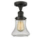 Bellmont Semi-Flush Mount shown in the Oil Rubbed Bronze finish with a Seedy shade