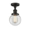 Beacon Semi-Flush Mount shown in the Oil Rubbed Bronze finish with a Clear shade