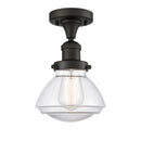 Olean Semi-Flush Mount shown in the Oil Rubbed Bronze finish with a Clear shade