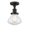 Olean Semi-Flush Mount shown in the Oil Rubbed Bronze finish with a Seedy shade