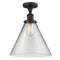 Cone Semi-Flush Mount shown in the Oil Rubbed Bronze finish with a Clear shade