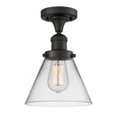 Cone Semi-Flush Mount shown in the Oil Rubbed Bronze finish with a Clear shade