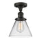 Cone Semi-Flush Mount shown in the Oil Rubbed Bronze finish with a Clear shade