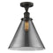 Cone Semi-Flush Mount shown in the Oil Rubbed Bronze finish with a Plated Smoke shade