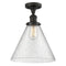 Cone Semi-Flush Mount shown in the Oil Rubbed Bronze finish with a Seedy shade