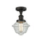 Oxford Semi-Flush Mount shown in the Oil Rubbed Bronze finish with a Seedy shade