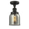 Bell Semi-Flush Mount shown in the Oil Rubbed Bronze finish with a Plated Smoke shade