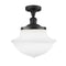 Oxford Semi-Flush Mount shown in the Oil Rubbed Bronze finish with a Matte White shade