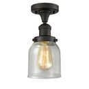 Bell Semi-Flush Mount shown in the Oil Rubbed Bronze finish with a Seedy shade