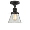 Cone Semi-Flush Mount shown in the Oil Rubbed Bronze finish with a Clear shade