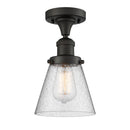 Cone Semi-Flush Mount shown in the Oil Rubbed Bronze finish with a Seedy shade