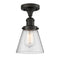 Cone Semi-Flush Mount shown in the Oil Rubbed Bronze finish with a Seedy shade