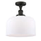 Bell Semi-Flush Mount shown in the Oil Rubbed Bronze finish with a Matte White shade