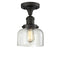 Bell Semi-Flush Mount shown in the Oil Rubbed Bronze finish with a Clear shade