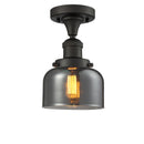 Bell Semi-Flush Mount shown in the Oil Rubbed Bronze finish with a Plated Smoke shade