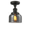 Bell Semi-Flush Mount shown in the Oil Rubbed Bronze finish with a Plated Smoke shade