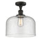 Bell Semi-Flush Mount shown in the Oil Rubbed Bronze finish with a Seedy shade