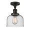 Bell Semi-Flush Mount shown in the Oil Rubbed Bronze finish with a Seedy shade