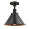 Briarcliff Semi-Flush Mount shown in the Oil Rubbed Bronze finish with a Oil Rubbed Bronze shade