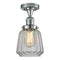 Chatham Semi-Flush Mount shown in the Polished Chrome finish with a Clear shade