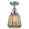 Chatham Semi-Flush Mount shown in the Polished Chrome finish with a Mercury shade