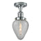 Geneseo Semi-Flush Mount shown in the Polished Chrome finish with a Clear Crackled shade